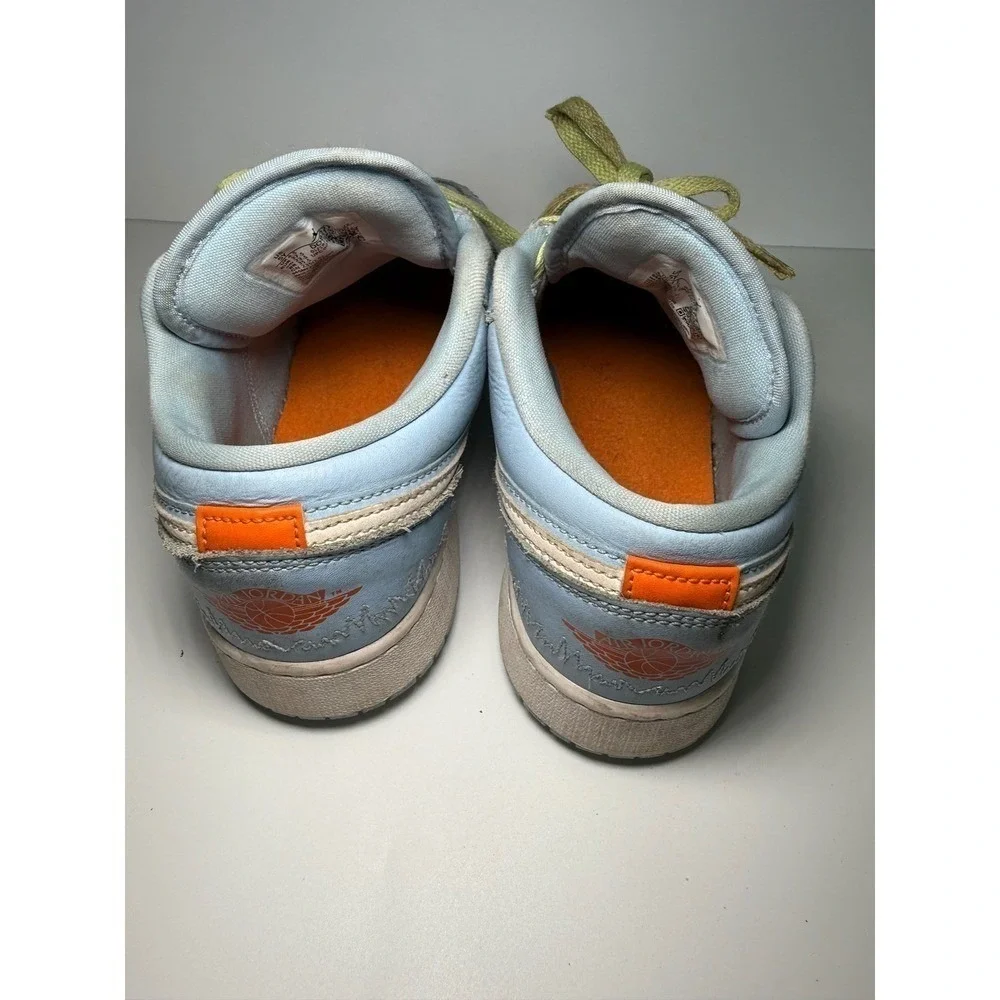 Nike Air Jordan 1 Low Light Blue Orange Kids Youth Sz 5Y DO8277 400